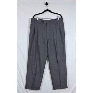 Vtg‎ Embassy Square Richman Brothers Gray Wool Pants 36 Pleated Cuffed Executive